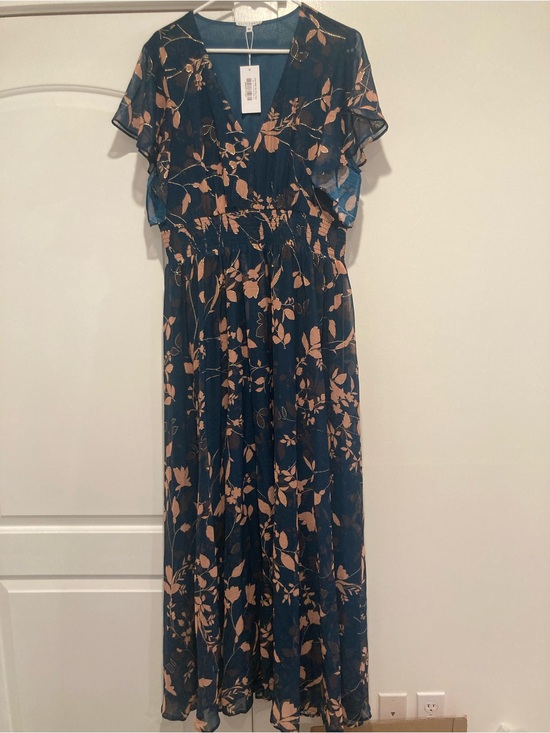 Baltic Born Dresses & Skirts - Baltic Born Navy Dress with Tan Floral Print